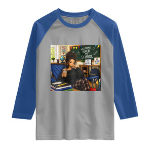 Funny Back To School Doll Face Meme Raglan Shirt Coffee Teacher Gift TS12 Sport Gray Royal Print Your Wear