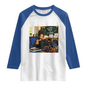 Funny Back To School Doll Face Meme Raglan Shirt Coffee Teacher Gift TS12 White Royal Print Your Wear