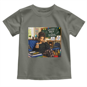 Funny Back To School Doll Face Meme Toddler T Shirt Coffee Teacher Gift TS12 Military Green Print Your Wear