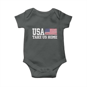 Patriotic USA Soccer Fan Baby Onesie Take Us Home Game Day TS12 Dark Heather Print Your Wear