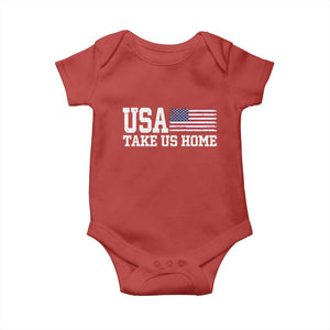 Patriotic USA Soccer Fan Baby Onesie Take Us Home Game Day TS12 Red Print Your Wear