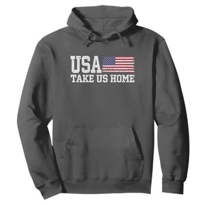 Patriotic USA Soccer Fan Hoodie Take Us Home Game Day TS12 Dark Heather Print Your Wear
