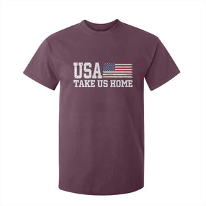 Patriotic USA Soccer Fan T Shirt For Kid Take Us Home Game Day TS12 Maroon Print Your Wear