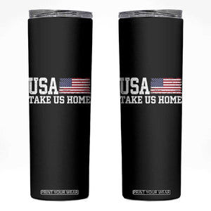 Patriotic USA Soccer Fan Skinny Tumbler Take Us Home Game Day TS12 Black Print Your Wear