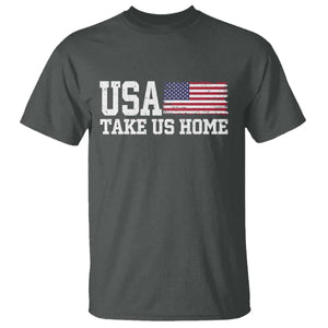Patriotic USA Soccer Fan T Shirt Take Us Home Game Day TS12 Dark Heather Print Your Wear