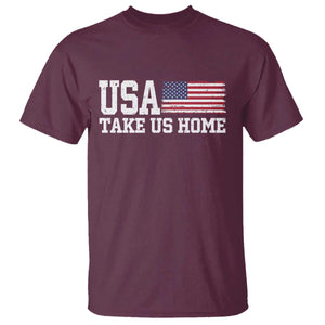 Patriotic USA Soccer Fan T Shirt Take Us Home Game Day TS12 Maroon Print Your Wear