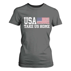 Patriotic USA Soccer Fan T Shirt For Women Take Us Home Game Day TS12 Dark Heather Print Your Wear