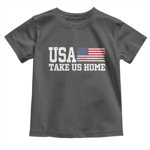 Patriotic USA Soccer Fan Toddler T Shirt Take Us Home Game Day TS12 Dark Heather Print Your Wear