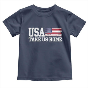 Patriotic USA Soccer Fan Toddler T Shirt Take Us Home Game Day TS12 Navy Print Your Wear