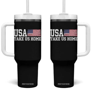 Patriotic USA Soccer Fan Tumbler With Handle Take Us Home Game Day TS12 One Size: 40 oz Black Print Your Wear