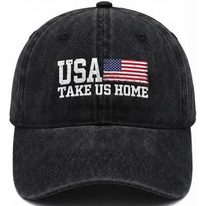 Patriotic USA Soccer Fan Washed Cotton Baseball Cap Take Us Home Game Day TS12 Print Your Wear