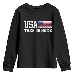 Patriotic USA Soccer Fan Youth Sweatshirt Take Us Home Game Day TS12 Black Print Your Wear