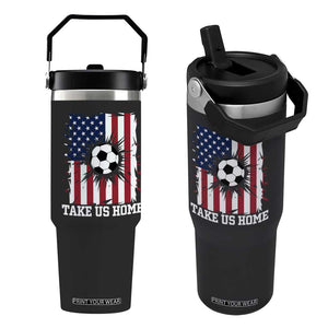 USA Soccer Game Day Flip Straw Tumbler Take Us Home TS12 One Size: 30 oz Black Print Your Wear