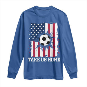 USA Soccer Game Day Long Sleeve Shirt Take Us Home TS12 Royal Blue Print Your Wear