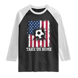 USA Soccer Game Day Raglan Shirt Take Us Home TS12 Black White Print Your Wear