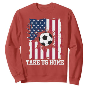 USA Soccer Game Day Sweatshirt Take Us Home TS12 Red Print Your Wear