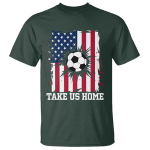 USA Soccer Game Day T Shirt Take Us Home TS12 Dark Forest Green Print Your Wear