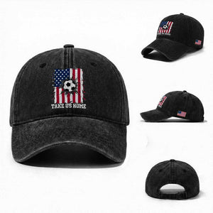 USA Soccer Game Day Washed Cotton Baseball Cap Take Us Home TS12 Washed Cap Universal Fit Black Print Your Wear