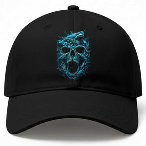 Vintage Great White Shark Skull Baseball Cap Deep Sea Horror Art