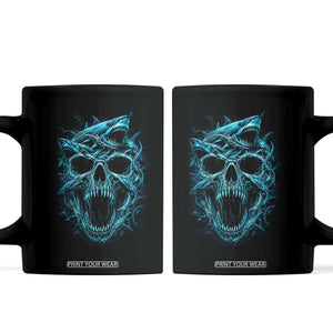 Vintage Great White Shark Skull Coffee Mug Deep Sea Horror Art