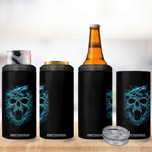 Vintage Great White Shark Skull 4 in 1 Can Cooler Tumbler Deep Sea Horror Art