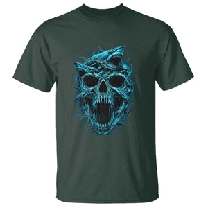 Vintage Great White Shark Skull T Shirt Deep Sea Horror Art