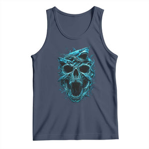 Vintage Great White Shark Skull Tank Top Deep Sea Horror Art