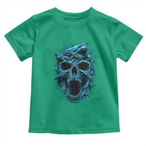 Vintage Great White Shark Skull Toddler T Shirt Deep Sea Horror Art