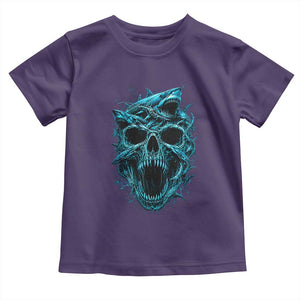 Vintage Great White Shark Skull Toddler T Shirt Deep Sea Horror Art