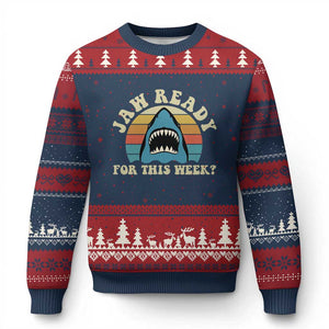Jaw Ready For This Ugly Christmas Sweater Vintage Shark Lover Ocean Wildlife