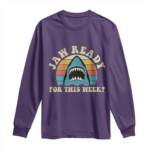 Jaw Ready For This Long Sleeve Shirt Vintage Shark Lover Ocean Wildlife