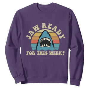 Jaw Ready For This Sweatshirt Vintage Shark Lover Ocean Wildlife