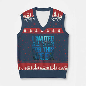 Shark Lover Week Gift V-Neck Knit Sweater Vest I Waited All Year For This Week