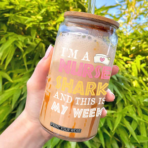 Funny Nurse Shark Gift Glass Can This Is My Week