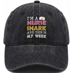 Funny Nurse Shark Gift Washed Cotton Baseball Cap This Is My Week