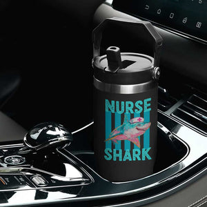 Funny Nurse Shark Flip Straw Tumbler Medical Worker Appreciation Gift