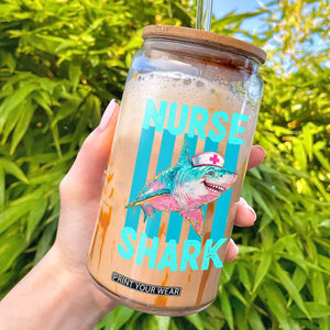 Funny Nurse Shark Glass Can Medical Worker Appreciation Gift