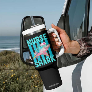 Funny Nurse Shark Tumbler With Handle Medical Worker Appreciation Gift