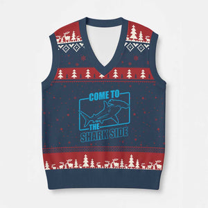 Funny Hammerhead Shark Lover V-Neck Knit Sweater Vest Come To The Shark Side