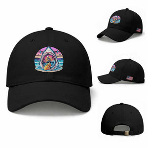 Shark Skeleton Surfer Baseball Cap Hawaiian Beach Vacation Gift