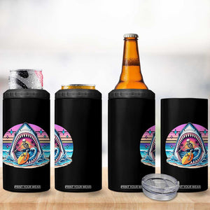 Shark Skeleton Surfer 4 in 1 Can Cooler Tumbler Hawaiian Beach Vacation Gift