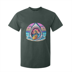 Shark Skeleton Surfer T Shirt For Kid Hawaiian Beach Vacation Gift