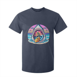 Shark Skeleton Surfer T Shirt For Kid Hawaiian Beach Vacation Gift