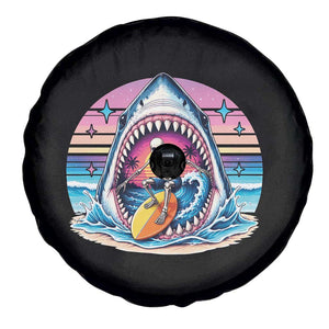 Shark Skeleton Surfer Spare Tire Cover Hawaiian Beach Vacation Gift