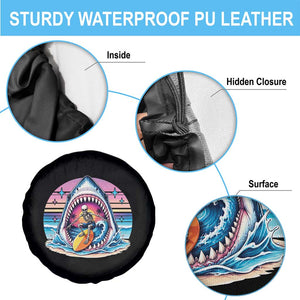 Shark Skeleton Surfer Spare Tire Cover Hawaiian Beach Vacation Gift