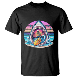 Shark Skeleton Surfer T Shirt Hawaiian Beach Vacation Gift