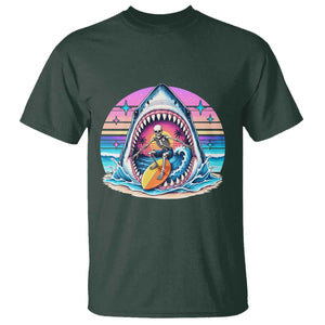Shark Skeleton Surfer T Shirt Hawaiian Beach Vacation Gift