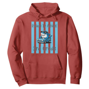 Ready To Attack 3rd Grade Hoodie Funny Shark Driving Car Back To School