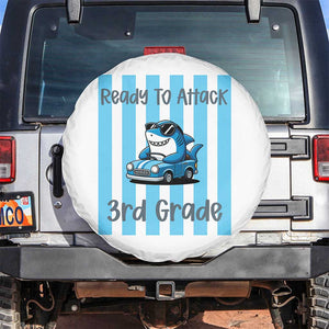 Ready To Attack 3rd Grade Spare Tire Cover Funny Shark Driving Car Back To School