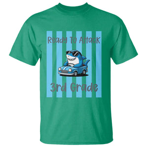 Ready To Attack 3rd Grade T Shirt Funny Shark Driving Car Back To School